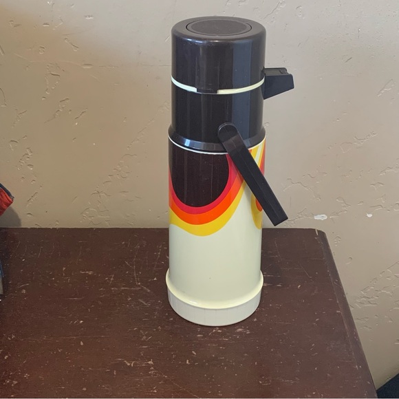 Vintage Thermos Model 2645 Pump Dispenser King Seeley 1 Liter Brown Orange Retro - Picture 3 of 12